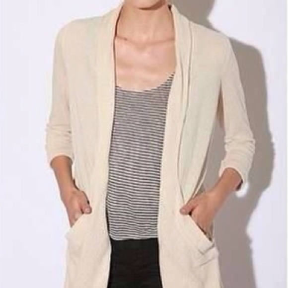 NWT Urban Outfitters Silence + Noise Large Crème Pointelle Cardigan Blazer - Picture 1 of 1